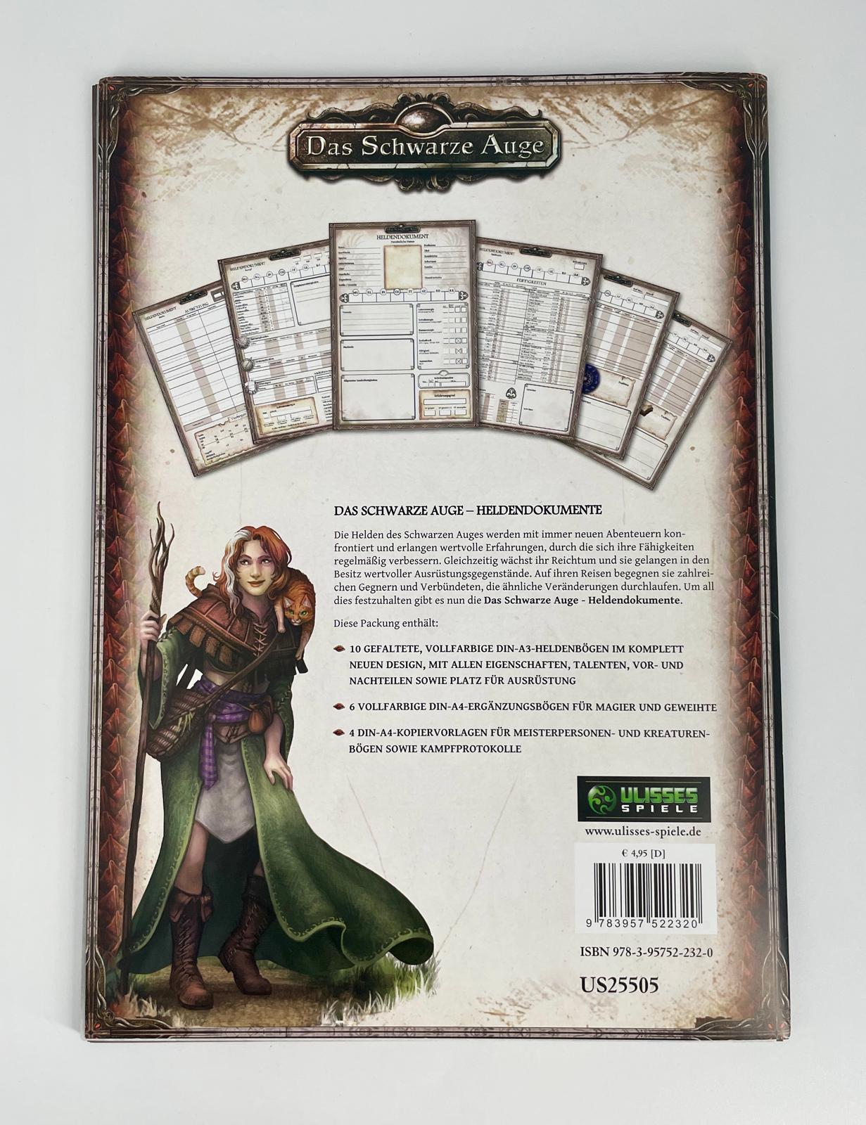 DSA5 Heldendokumente - Das Schwarze Auge Charakterbögen | Ulisses Spiele | Neu
