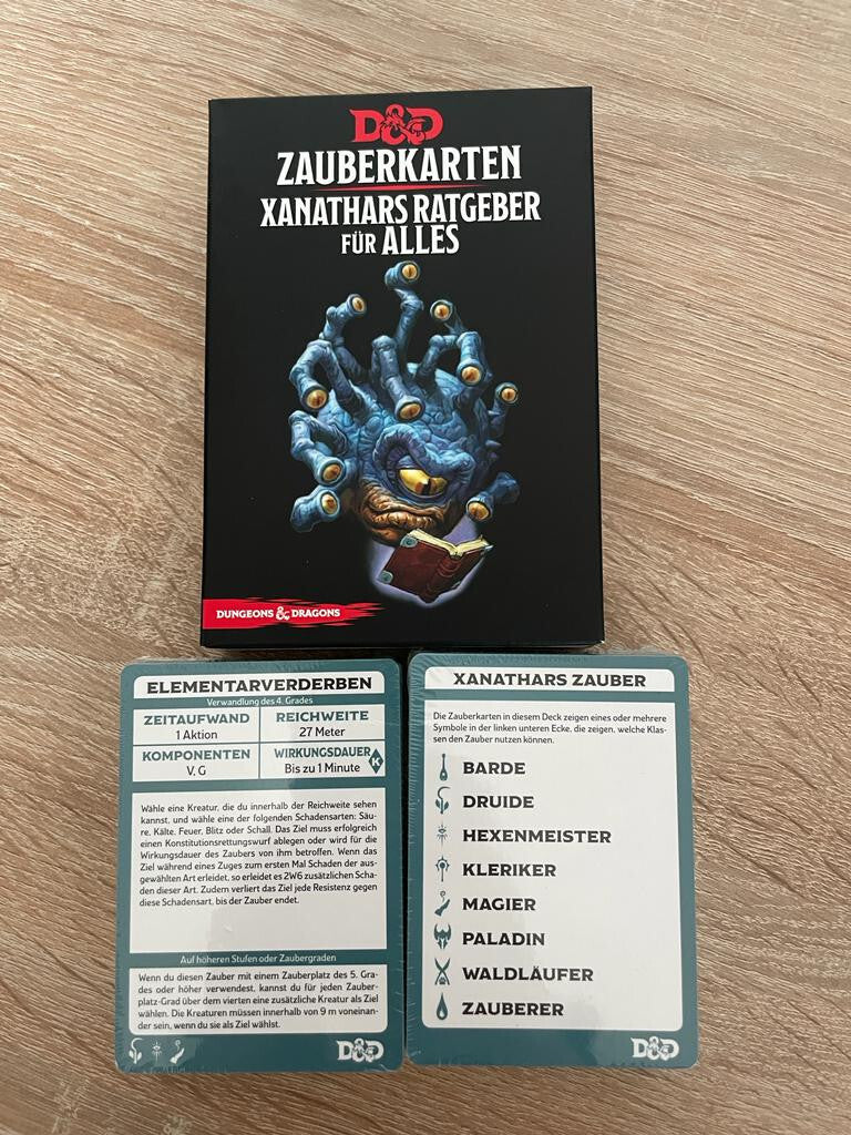 Dungeons & Dragons Zauberkarten Xanathars Ratgeber für Alles