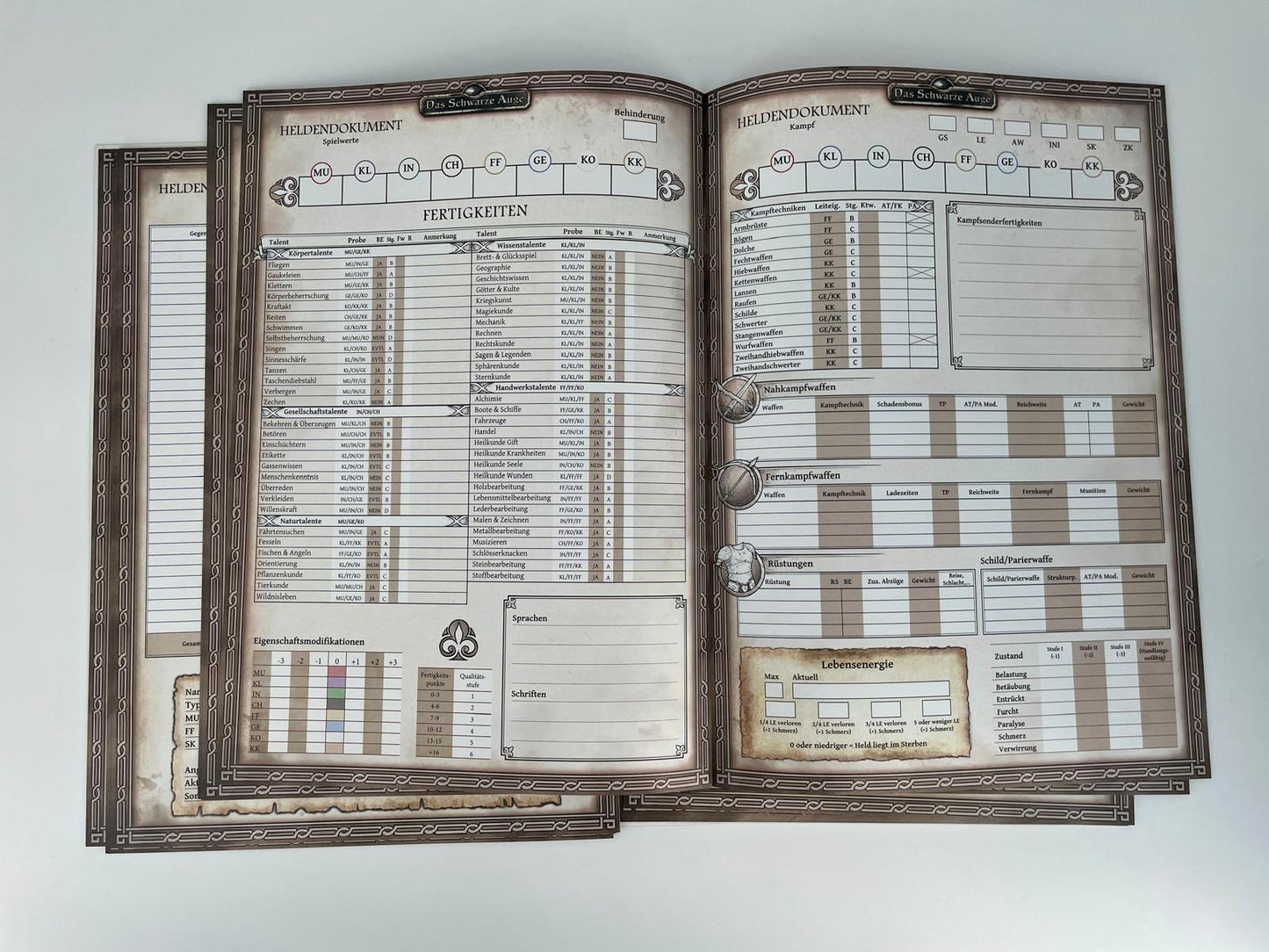 DSA5 Heldendokumente - Das Schwarze Auge Charakterbögen | Ulisses Spiele | Neu